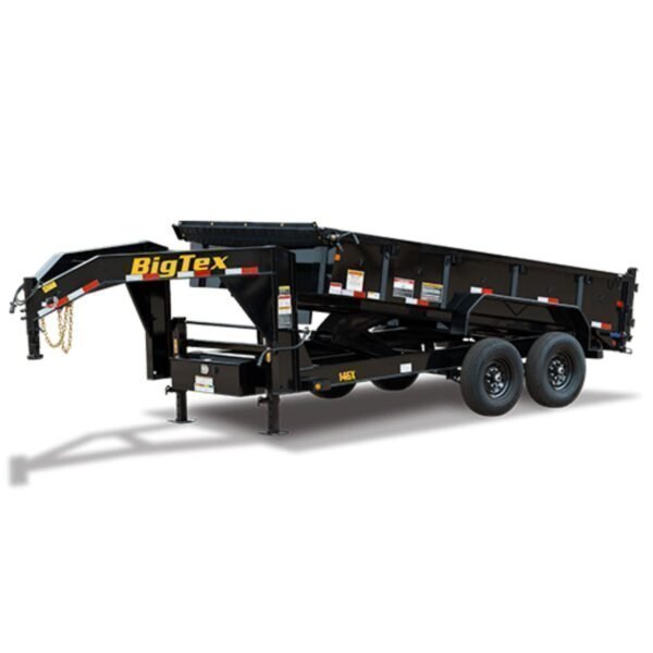 14GX_1-600x600-1_66890f40-f29b-438b-b94c-05eeeadf5393-1.jpg Big Tex Heavy Duty Tandem Axle Gooseneck Dump Trailer | 14GX - Image 1