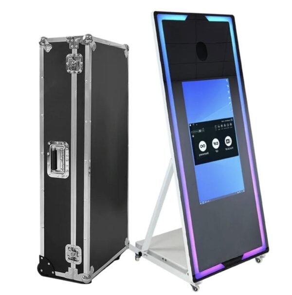 Portable 60inch Photo Booth Machine with 32inch LCD Touch Screen Magic Mirror Selfie Machine APP Control with Flight Case for Events Party - Image 2