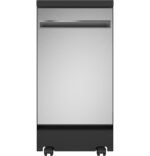 GE 18″ Stainless Steel Portable Dishwasher with Sanitize Cycle