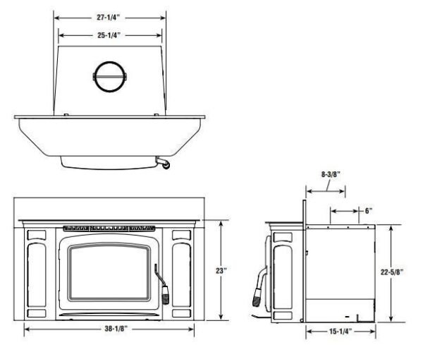 Country Stoves Carrollton 300GL Wood Burning Insert 300si - Image 3