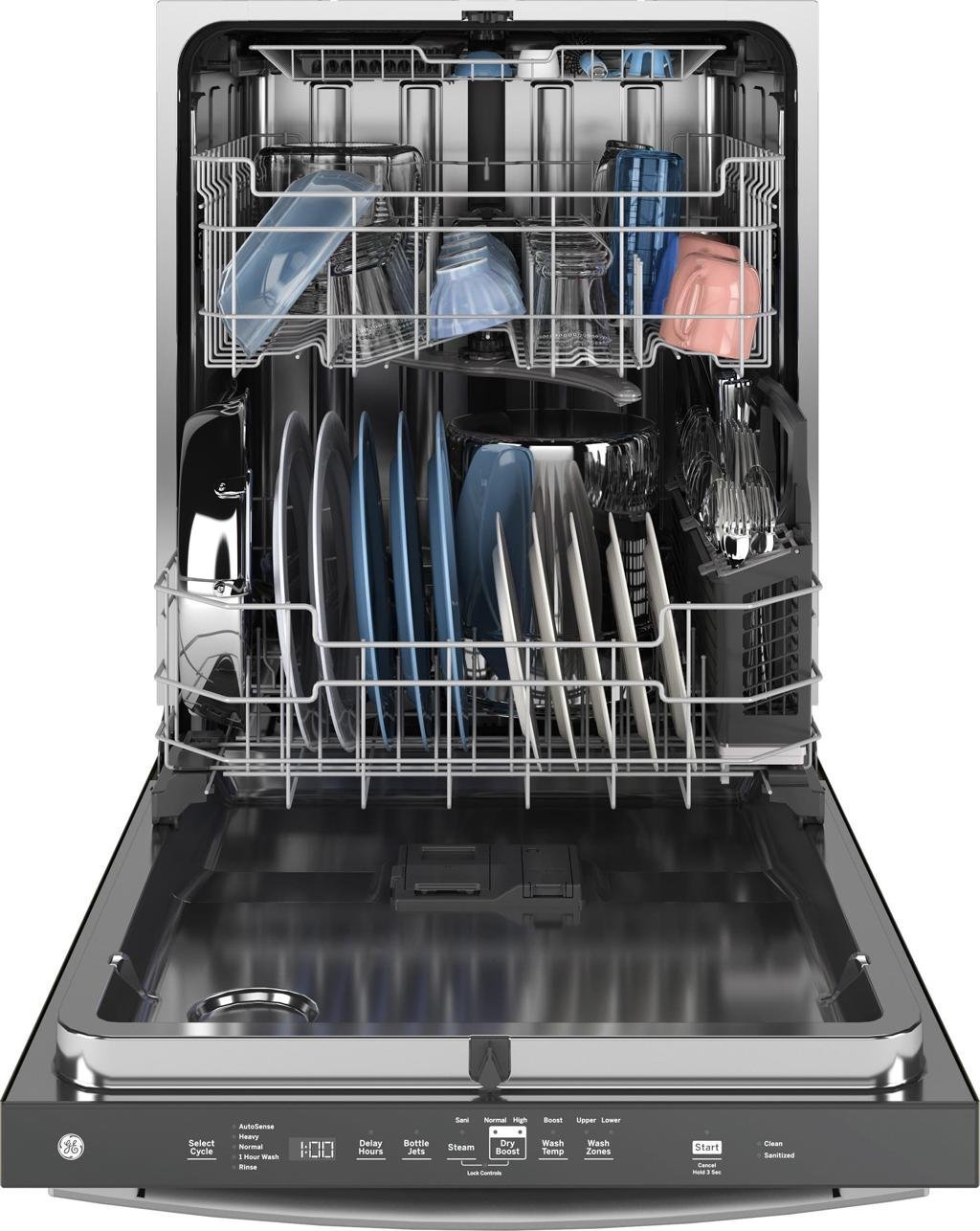GE ENERGY STAR 24″ Top Control Built-In Dishwasher with Sanitize Cycle