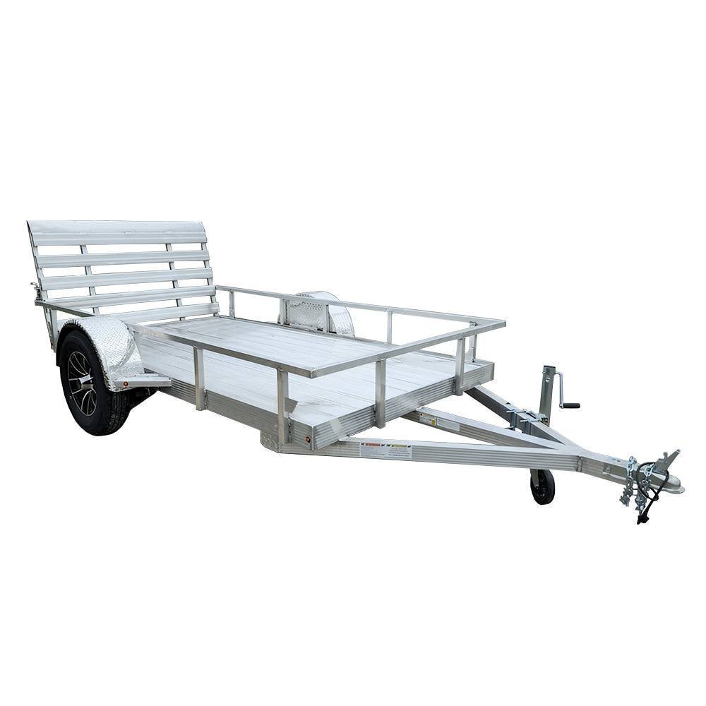 5′ x 10′ Aluminum Utility Trailer with Gate and Mag Wheels – 3500 lb Axle