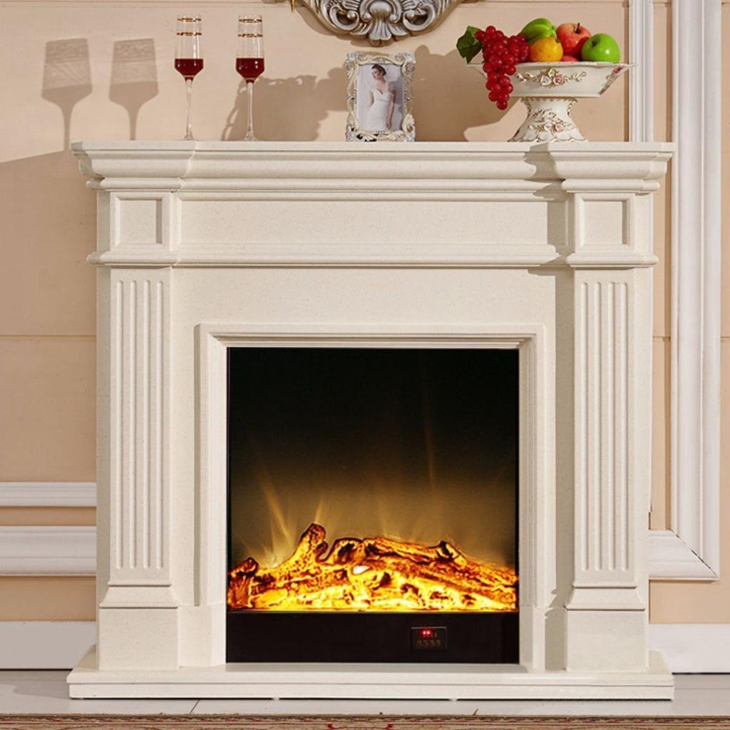 Beige Solid Wood Freestanding Fireplace One Allium Way