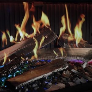 MagikFlame Trinity Large White Electric Fireplace Mantel & Insert with Sound and Heater - Image 3