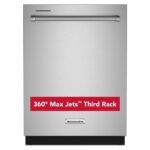 KitchenAid 24″ 360 Max Jets Third Rack Top Control Built-In Dishwasher with Advanced ProDry System and Ultra-bright LED Lighting