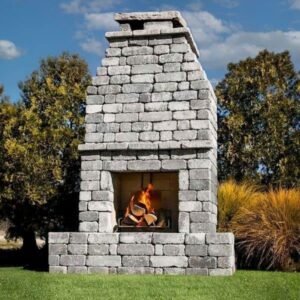 ROMANSTONE Fremont 47.25 in. x 51.125 in. x 89.625 Blend Outdoor Weathered Concrete Fireplace Kit - Image 2