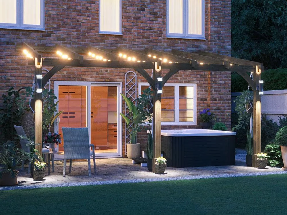 Dunster House Wooden Lean To Pergola Kit