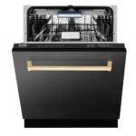 ZLINE Autograph Edition 24″ Stainless Steel Handle Rack Top Touch Control Dishwasher
