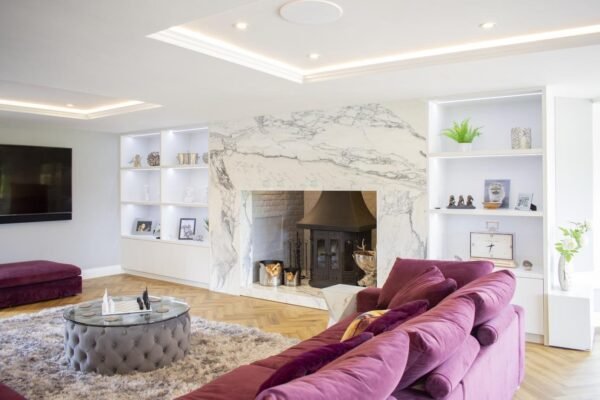 Marble Fire Surround Italian Arabescato - Image 3