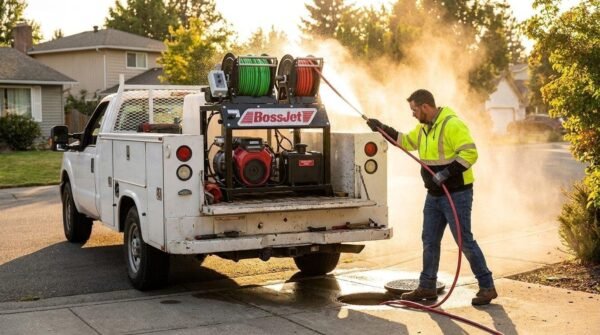 BossJet Electric Sewer Jetter Cart Mounted – AM350E-02 – BossJet Electric Cart 1500psi/1.5gpm - Image 3