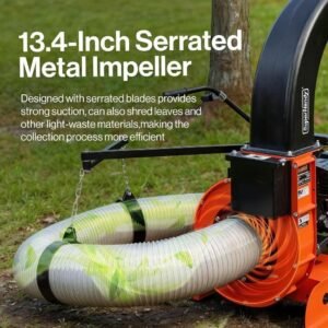 SuperHandy Truck Loader Leaf Vacuum – 15HP Electric Start Engine, Serrated Metal Impeller, Hitch or Tailgate Mount - Image 3