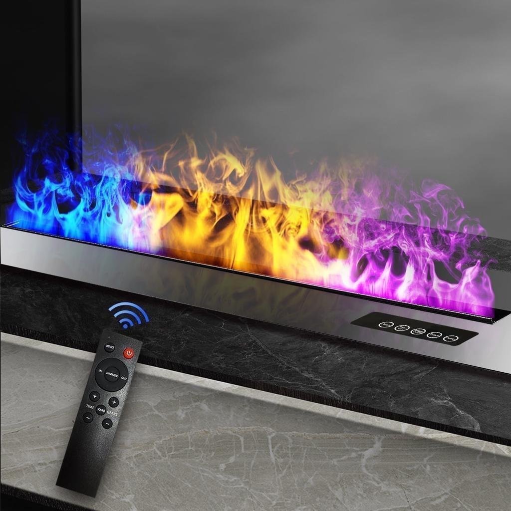 8 Color Flames 3D Water Vpaor Freplaces Inserts & Freestanding Electric Fireplaces NO Heating with Remote & Smart APP Decoration Humidifier Steam