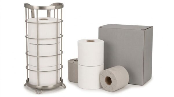 NEXIIRO Freestanding Toilet Paper Holder Stand & Reserve Storage Organizer - Image 4