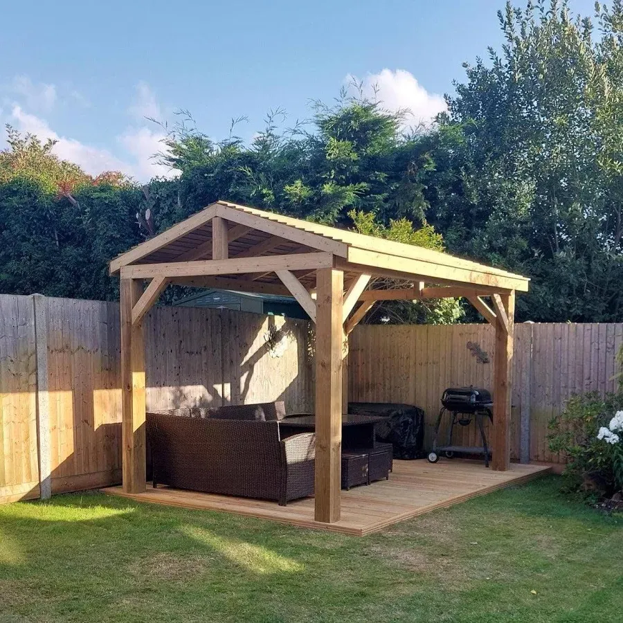 Heavy Duty Timber Gazebo DIY Kit | Tanalised feather edge timber