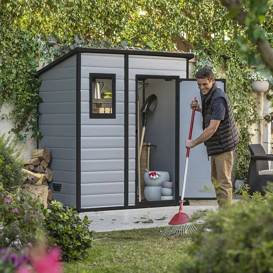 Klikstrom Senner 6x4 ft Pent Grey Shed With Floor & 1 Window